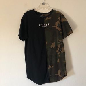 A half/half drop tee